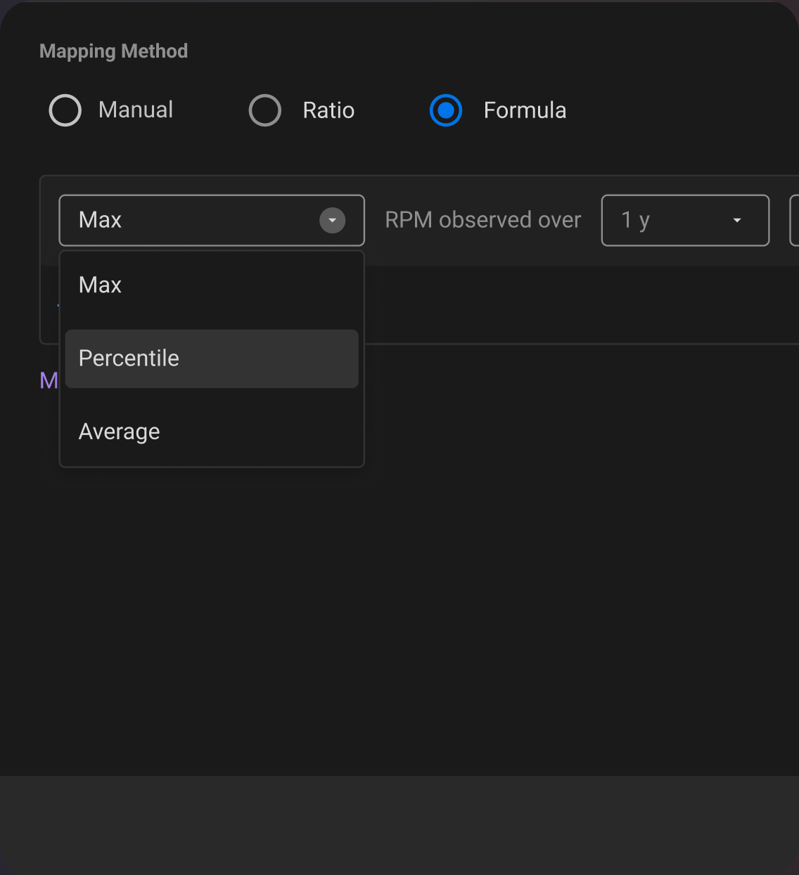 Formula based mapping